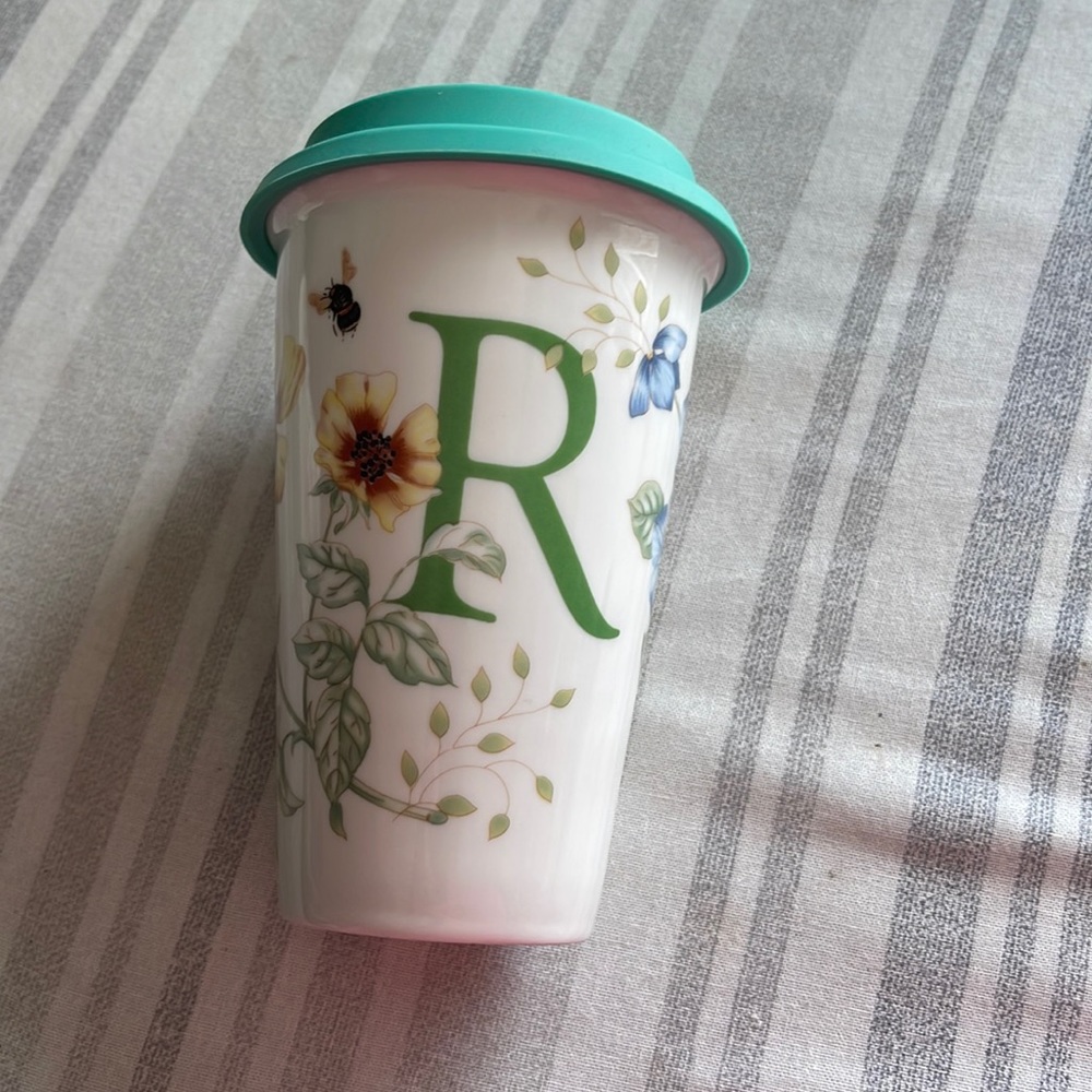 LENOX BUTTERFLY MEADOW “R” coffee mug. EXCELLENT CONDITION!